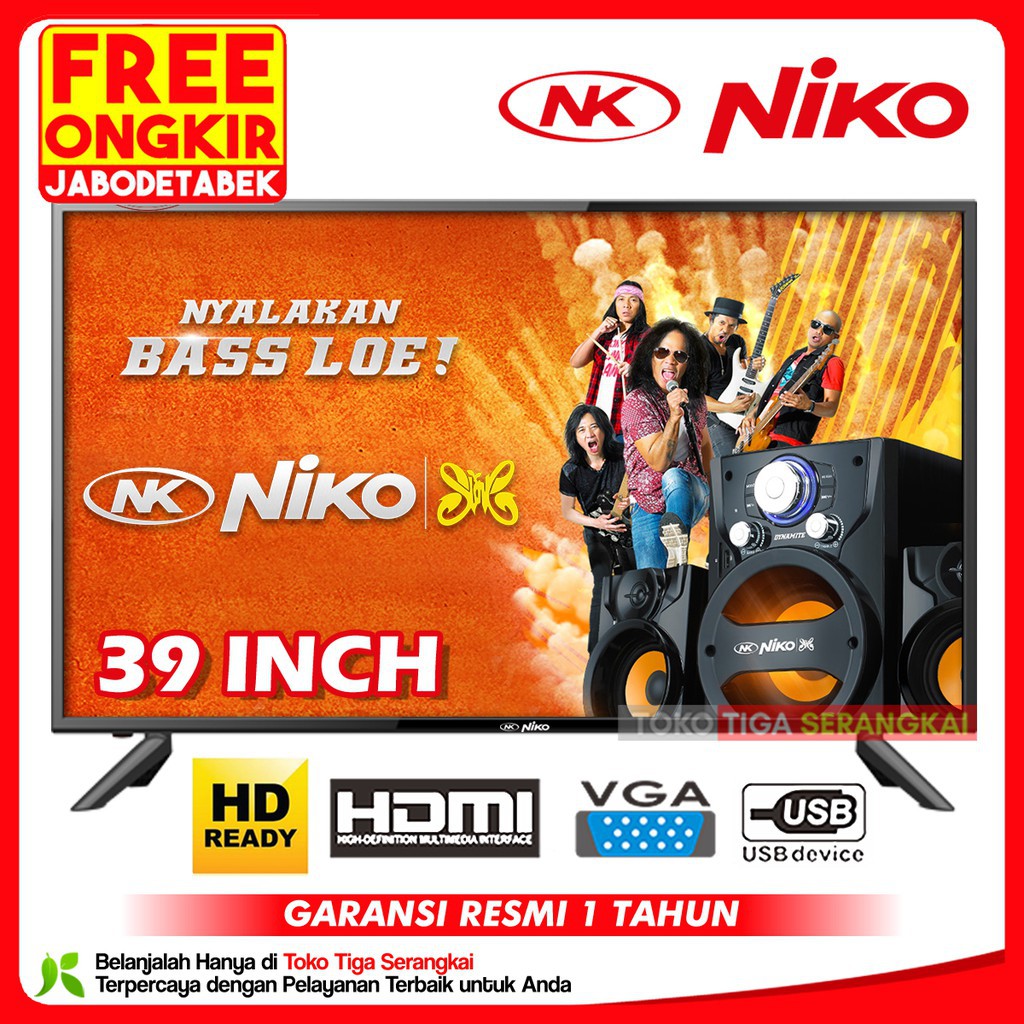 Niko LED TV 39 Inch Televisi HD Ready NK-39Beta (Free Ongkir Jabodetabek))