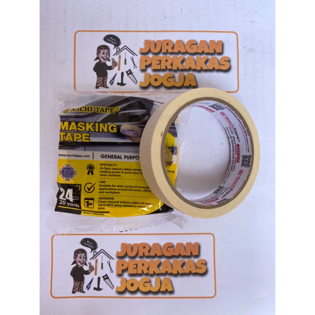 

Nachi Masking Tape 24mm / Lakban Kertas / Lakban Isolasi Solasi Nacci