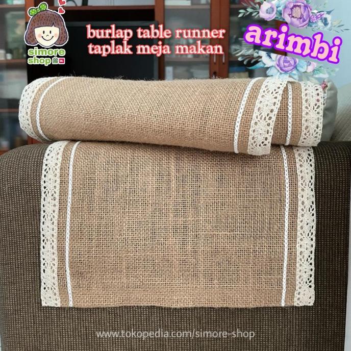 BISA COD Taplak Meja Makan Goni Burlap Table Runner