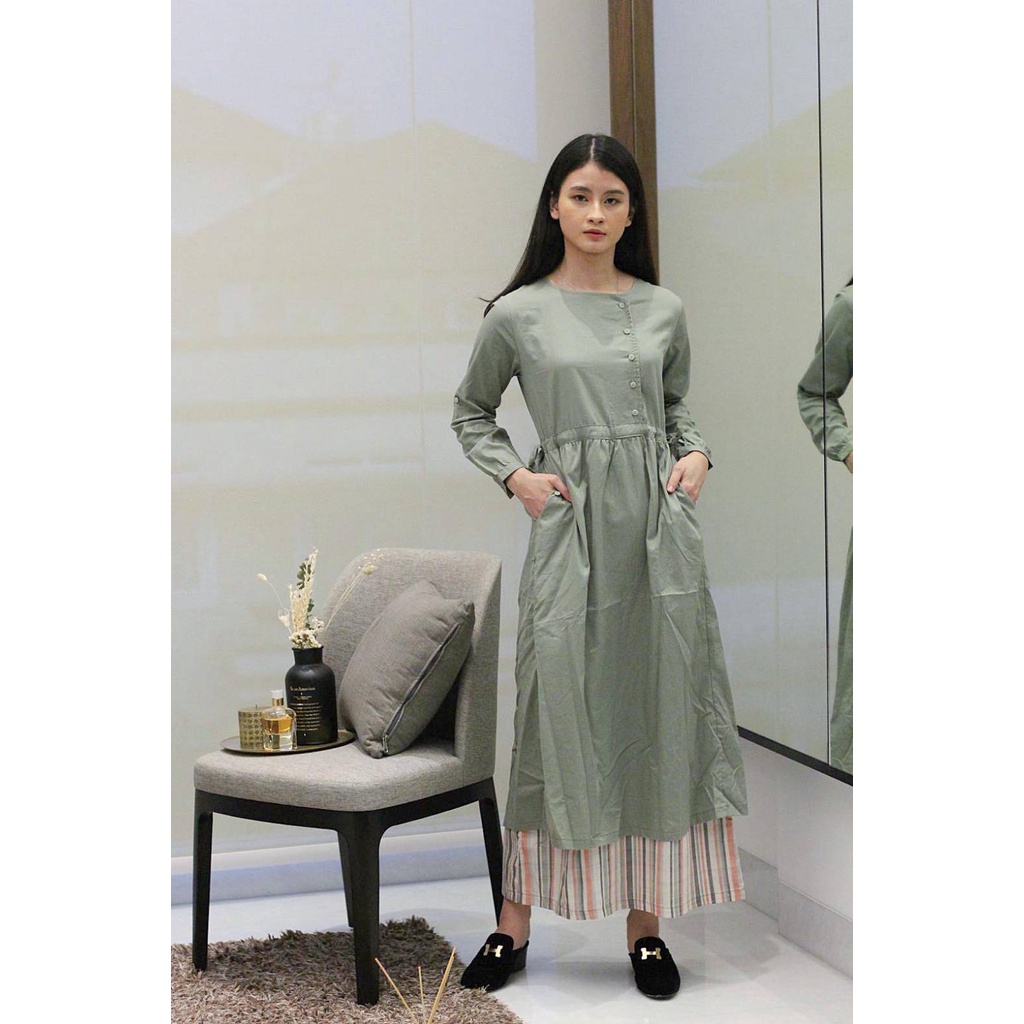 Dress Gamis Missty Warna Pink Hijau Best Seller (Daisy76)