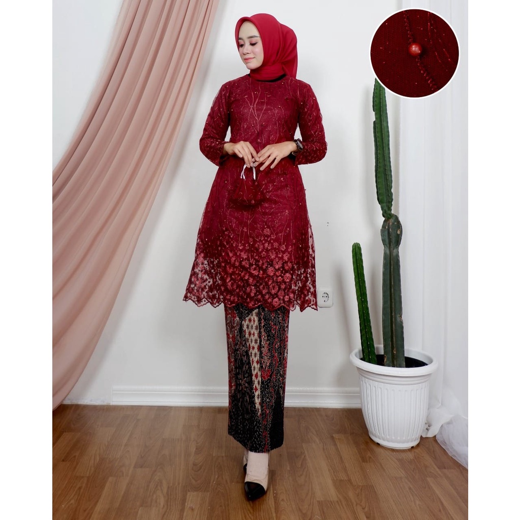 SET TUNIK BIANCA / KEBAYA MODERN / KEBAYA BRUKAT / OUTFIT BAJU PESTA KEKINIAN / BALLI