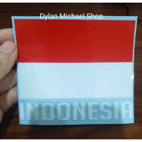 Stiker Mobil Bendera Tulisan Indonesia Flag Merah Putih Vinyl Sticker