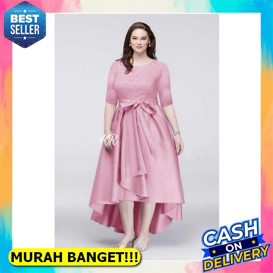 ✰Harga Heboh Promoo Dress Jumbo Brokat Tille Model Kekinian Terbaru Ld 115-125Cm/Blouse Dres Brokat 