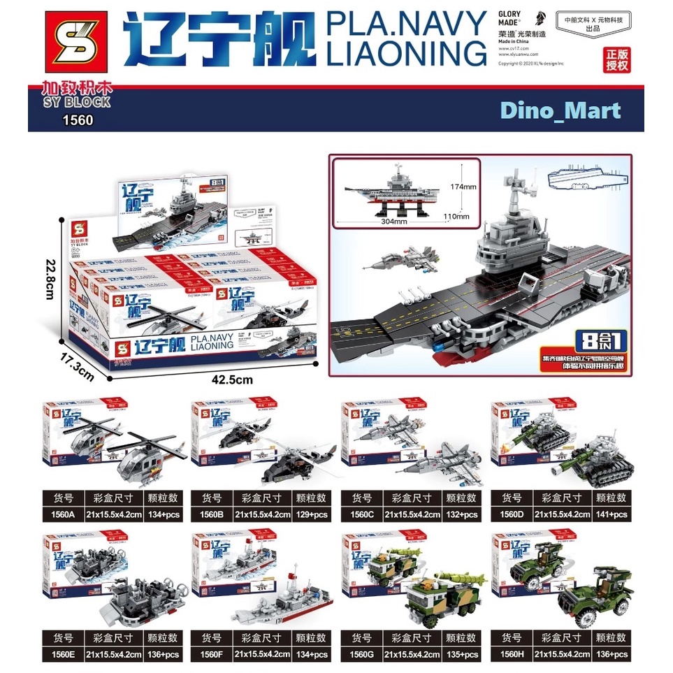 Brick Pesawat Tank Kapal Mobil Tentara Angkatan Udara dan Laut SY 1560