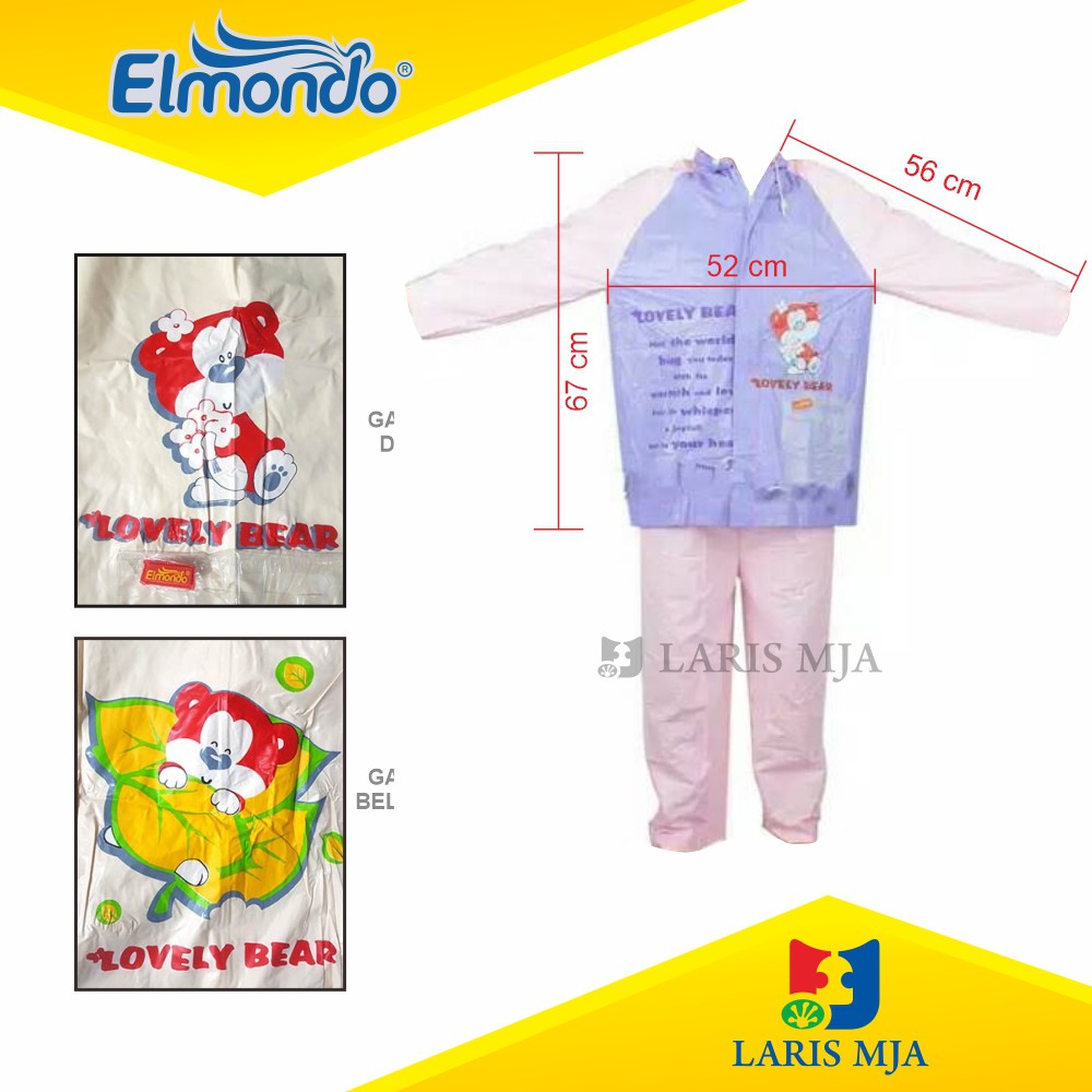 Jas Hujan Elmondo Anak SD Laki-laki Umur 7-12 tahun Setelan Jaket Celana Laki2 Remaja Ekslusif 601