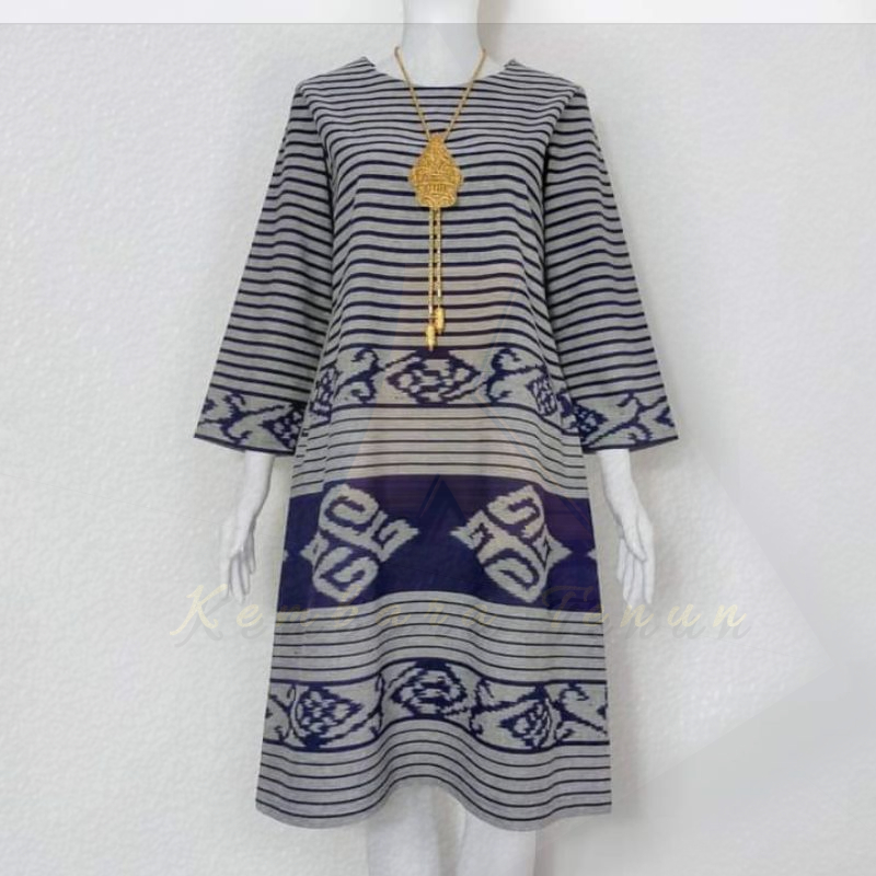 Dress Tenun Motif Lurik