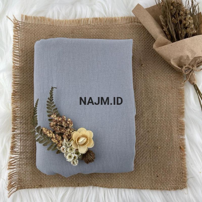 Pashmina Curve Crinkle Airflow 190x100 cm • Pashmina Curve Malay • Pasmina Curve Malaysia Jumbo Syari-Grey