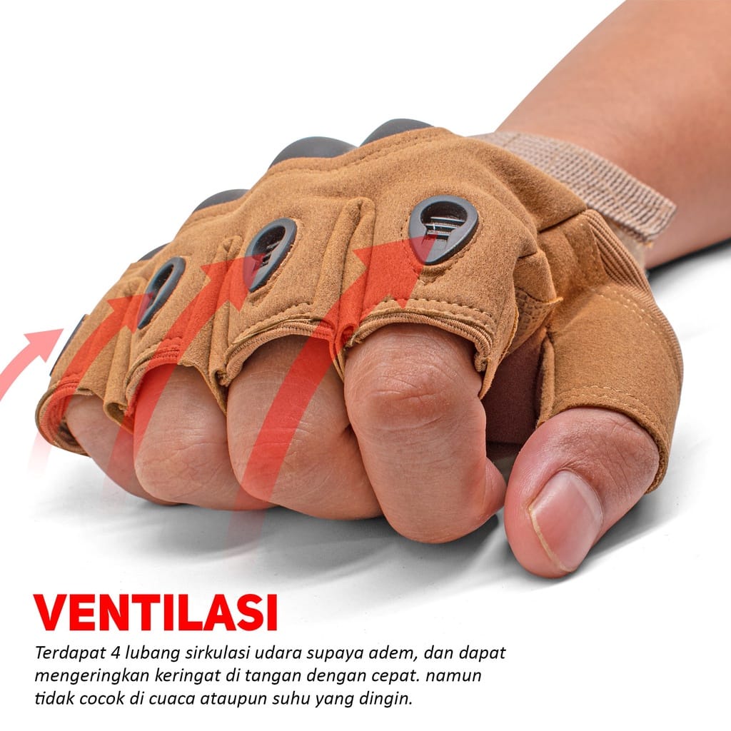 SARUNG TANGAN PRIA SEPEDA MOTOR AKSESORIS PENGENDARA PELINDUNG TANGAN GLOVES HALF FINGER OUTDOOR MODEL BATOK