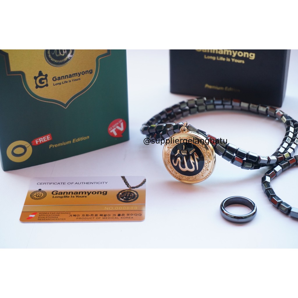 PAKET CINCIN KALUNG SEHAT LAFAZ ALLAH FULL GOLD NEW MODEL GANNAMYONG fashion muslim bonus gelang