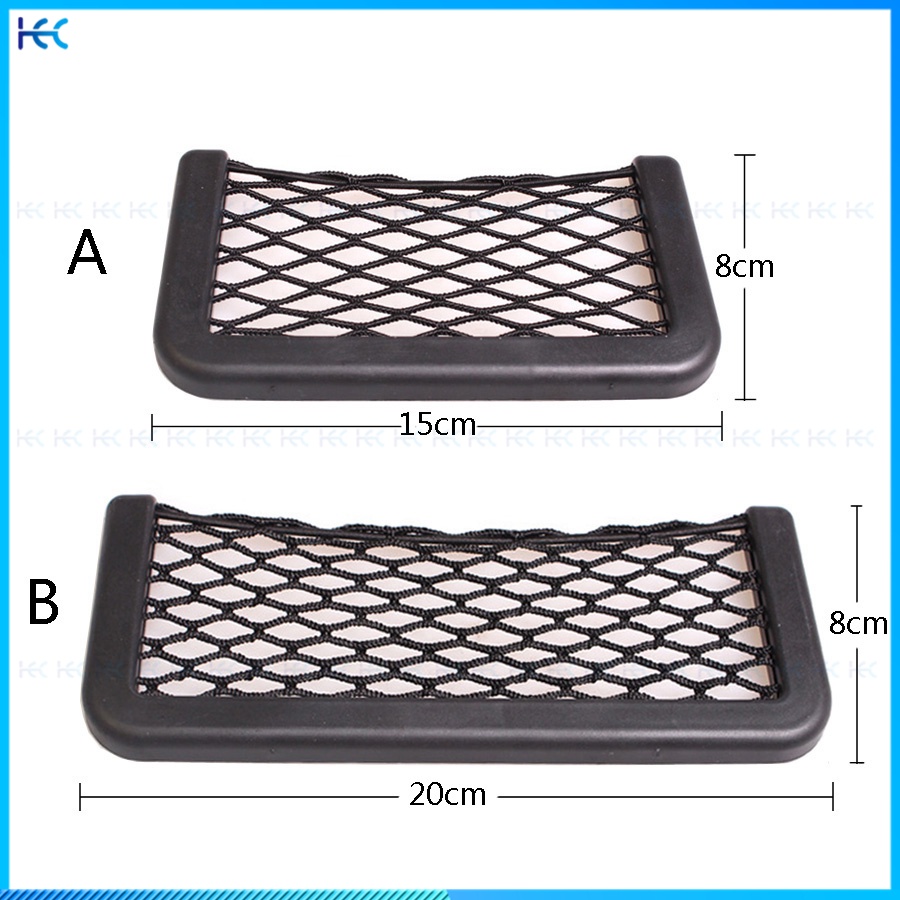 1Pc Car Organizer Storage Bag Auto Paste Net Pocket Phone Holder