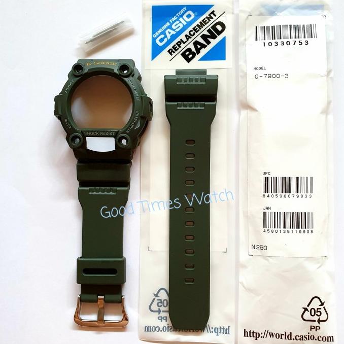 Paket Strap Bezel G-Shock G-7900-3 G 7900 Casio Original Terbaru
