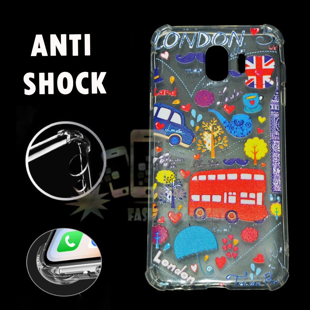 ANTI CRACK Samsung Galaxy J4 2018 / Case Anti Shock / Casing Anti Crack Softcase Motif Unik Silikon