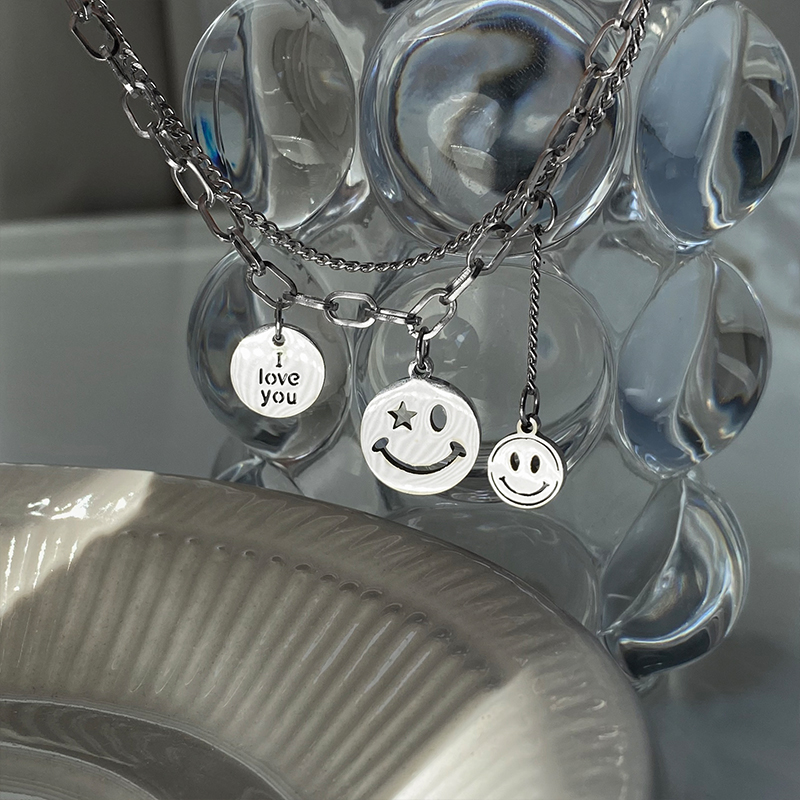 Smiley Emoji Bracelet Double Layer Trendy Titanium Steel