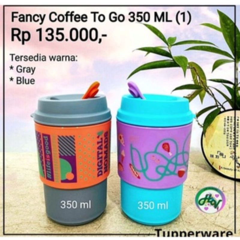 Fancy coffee 2go tupperware ukuran 350 ml / botol minum tupperware