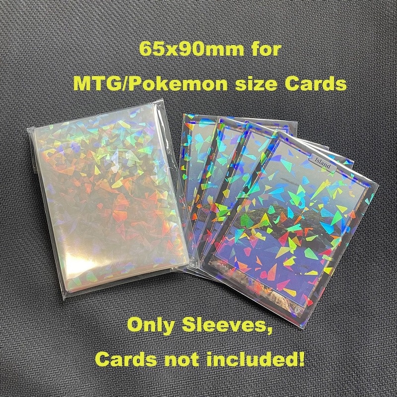 50pcs / Set Pelindung Kartu Laser Transparan Holografik Gaya Korea Untuk Idol Foto Ygo Mtg Vg Card