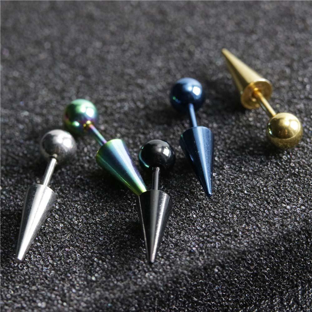 Anting Tindik Agustina 2pcs Wanita Spike Cone Tip Pria Fashion Jewelry