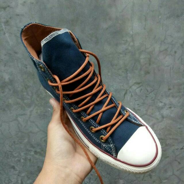 Sepatu Converse Classic Premium High Import Vietnam Grade Original Blue Navy Biru Dongker Sneakers