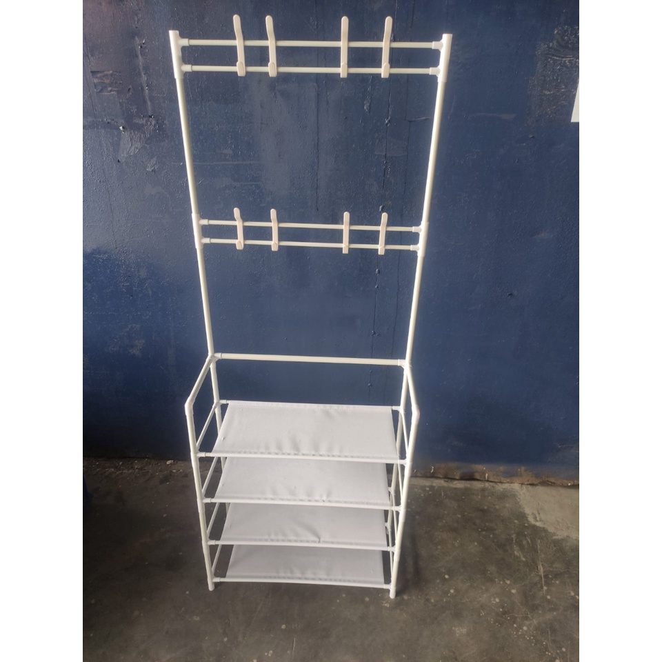 SHENAR RAK GANTUNGAN BAJU SEPATU TAS STAND HANGER TOPI JAKET RAK JEMURAN BAJU SUSUN - VENUS UNIQ PORTABLE / RAK SEPATU 4 TINGKAT, SHENARCORNER168