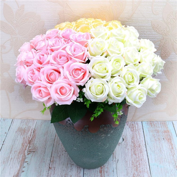 Buket Bunga Mawar Besar | Buket Bunga Pernikahan | Hand Bucket Artificial Flower Rose Bunga Mawar Palsu Plastik Hias Dekorasi Rumah Pesta