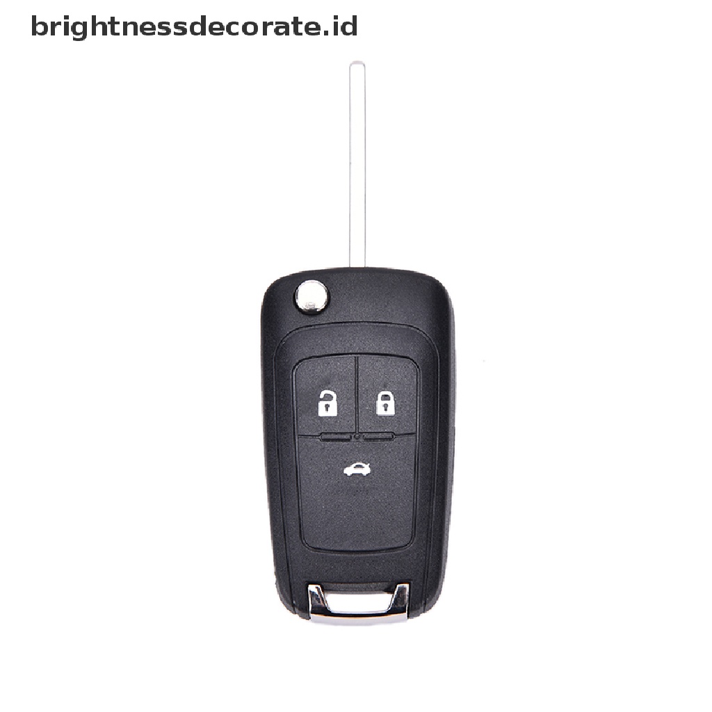 Rumah / Casing Kunci Remote Lipat 3 Tombol Plastik Warna Hitam Untuk Chevrolet Cruze