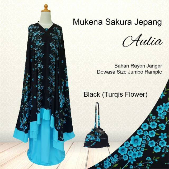 Mukena Bali Sakura Jepang Black Series Jumbo