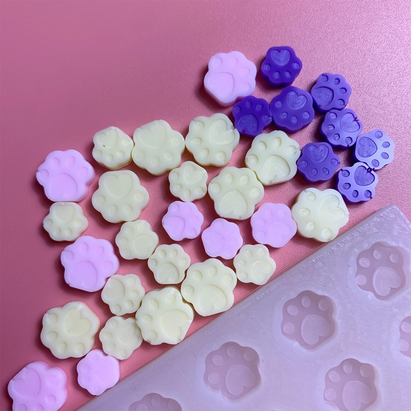 Siy Cetakan Resin Epoksi Bentuk Cakar Kucing Bahan Silikon Untuk Gantungan Kuncitas DIY