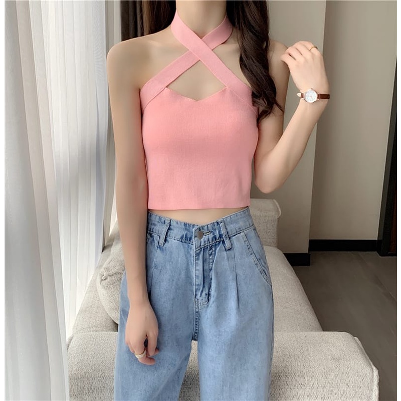 HUES.ID Maddie Tank Top Crop Stylish Wanita 4065