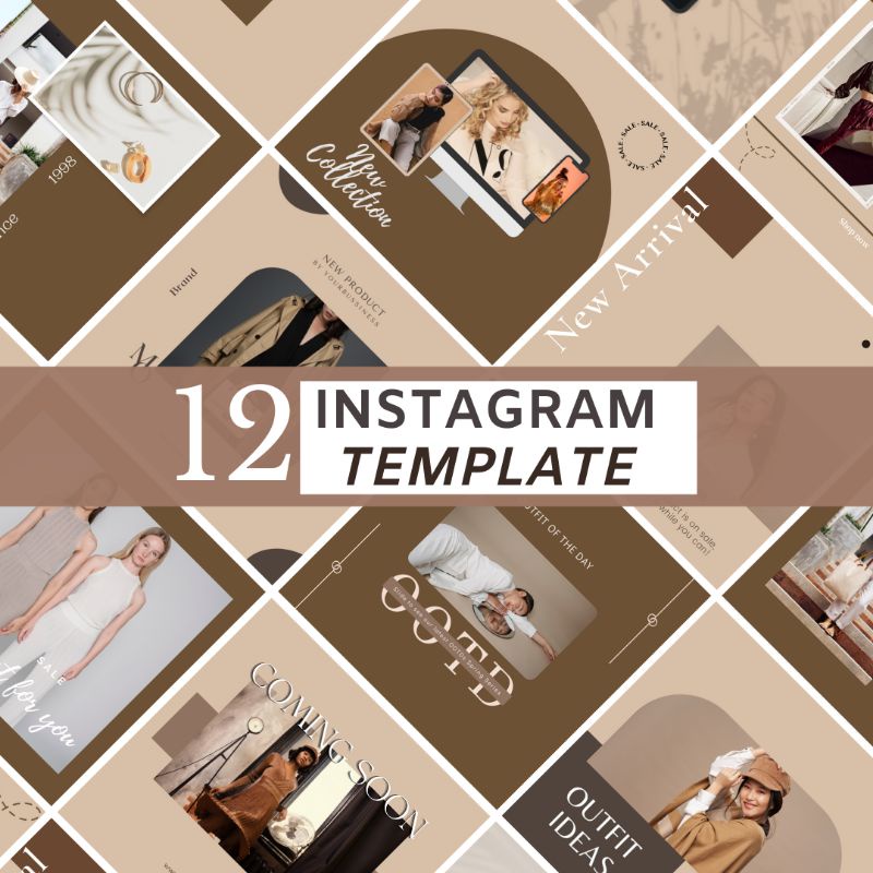 DESAIN TEMPLATE CANVA FEEDS INSTAGRAM BROWN
