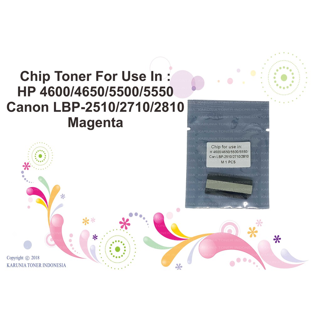 Chip Toner For Use In :  HP 4600/4650/5500/5550 Can LBP-2510/2710/2810 Magenta