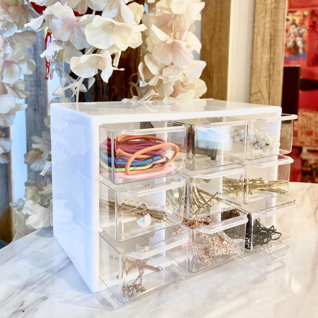 

Plastik Storage Desktop Organiser Office Alat Tulis Meja dengan Laci Transparan RALA