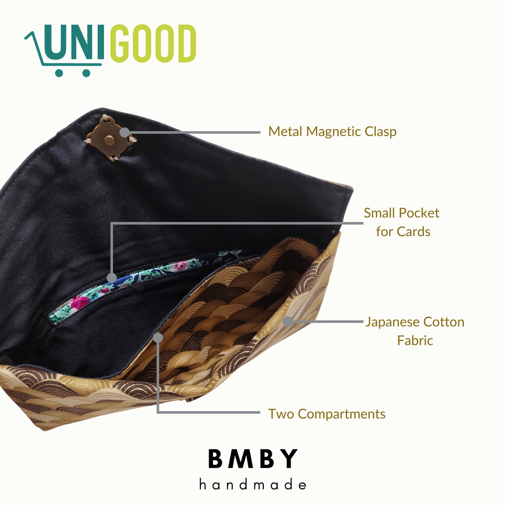 UNIGOOD X BMBY - Long Slim Fabric Handmade Wallet Japanese Cotton Dompet Kain Jepang Model Panjang