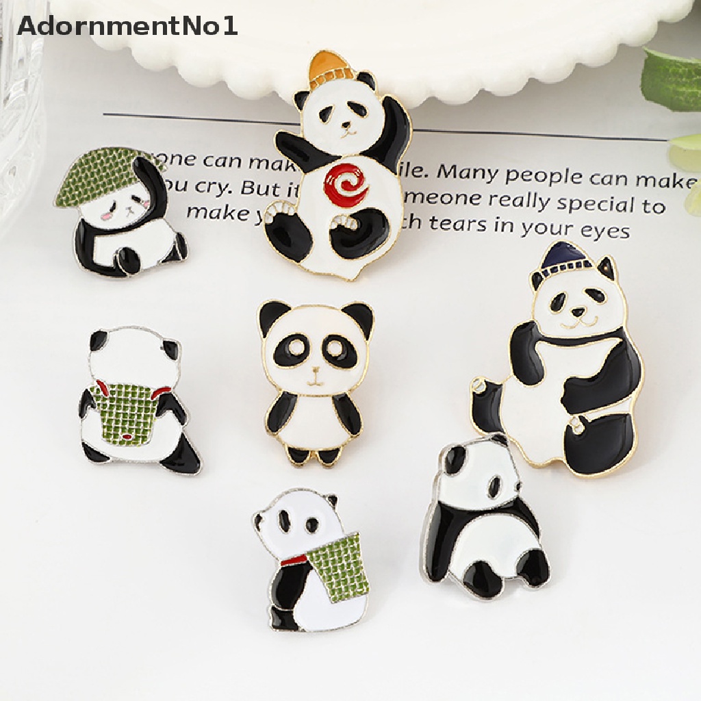 (AdornmentNo1) Bros Pin Bentuk Panda Cina Bahan Metal Untuk Wanita