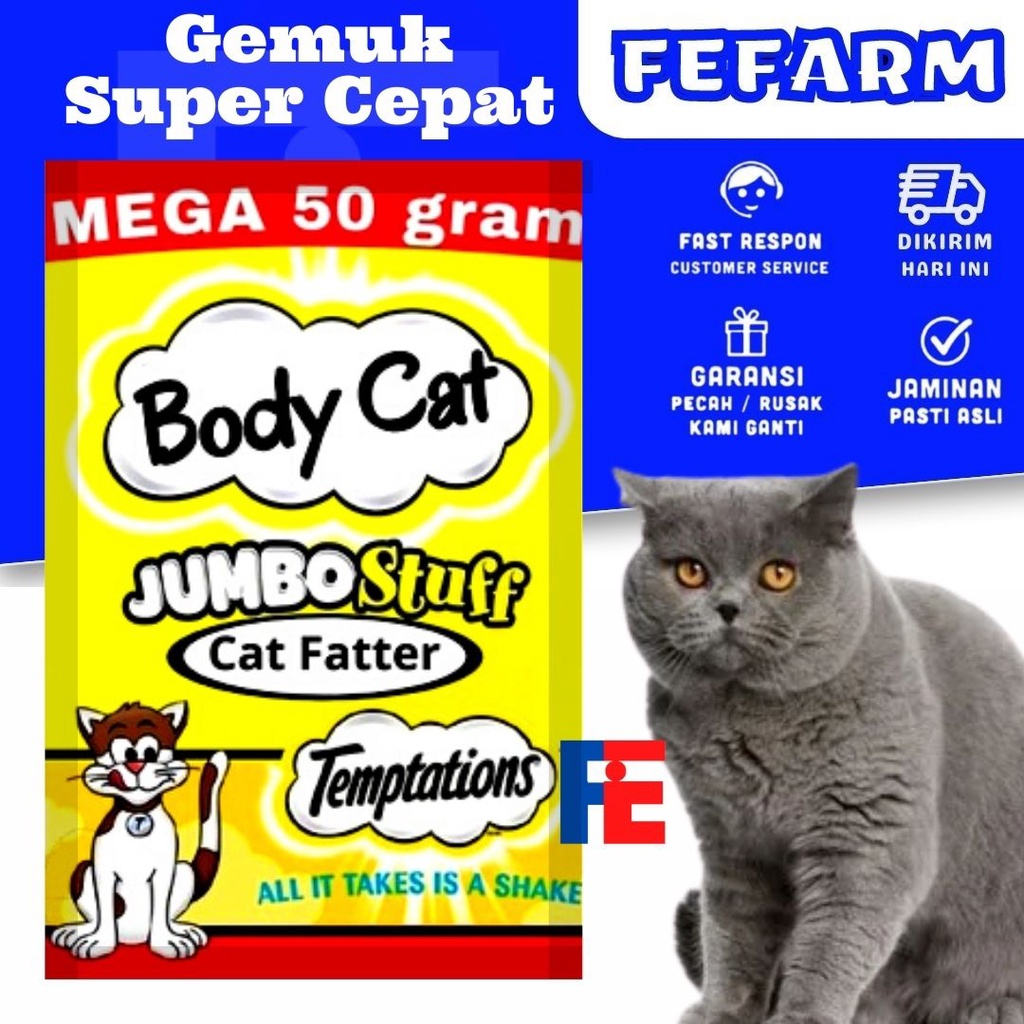 BODYCAT Penggemuk kucing body fat 50gr FEFARM