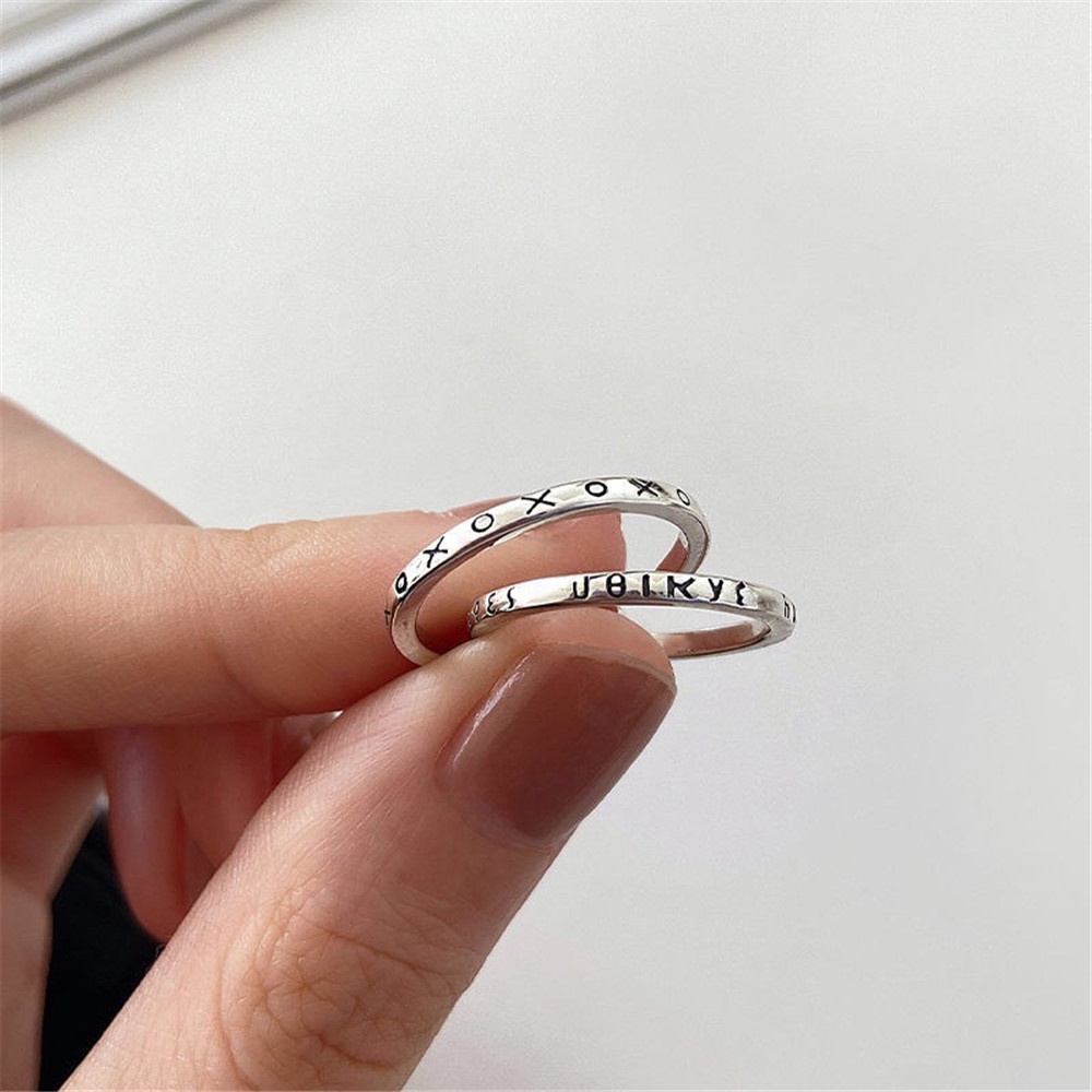 【COD Tangding】2pcs / Set Cincin Jari Telunjuk Model Terbuka Desain Simple Untuk Wanita Element