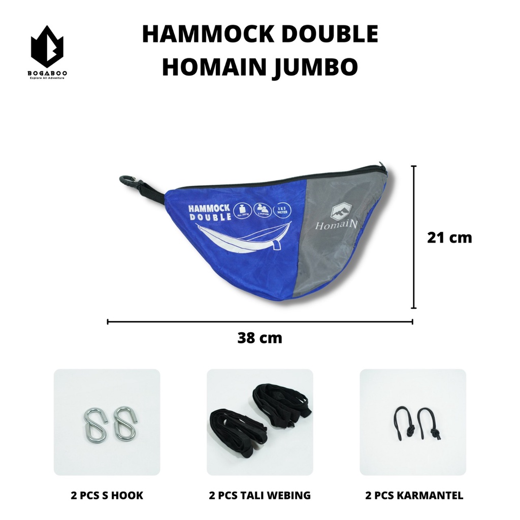 Hammock Double Homain Jumbo - Ayunan - Hamock Hommain Tebal - hamock - hamok - hammock - hamuk - hamock - hamoc