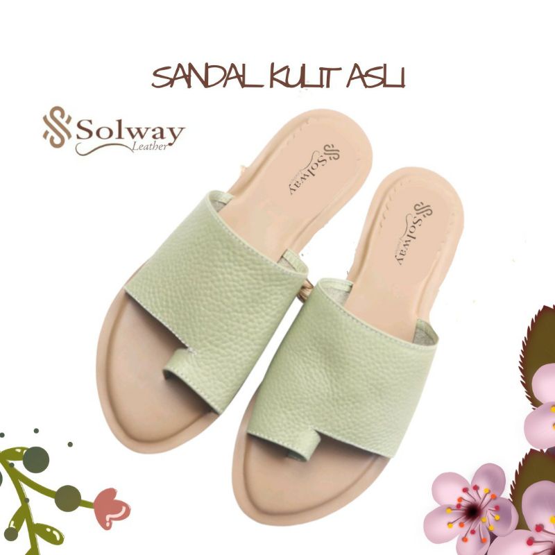 sandal kulit wanita model jepit jempol  by Solway  SW007