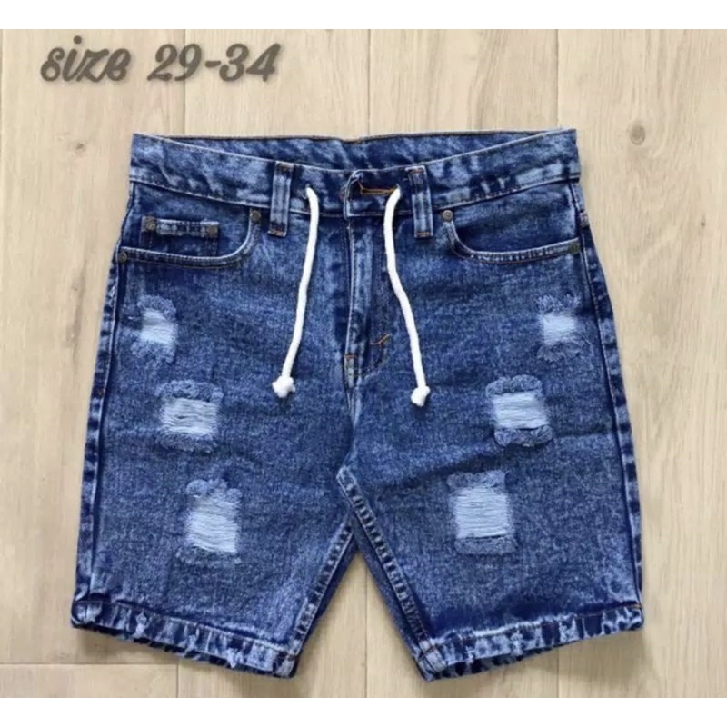 [Bisa COD]Celana Jeans Pendek Sobek Pria Wisker Jeans Pendek Ripped Robek Pria Premium Distro NEW