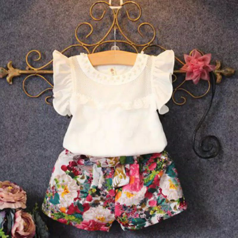 Baju Anak Perempuan : Model Kaos Atasan Plus Rok Pendek