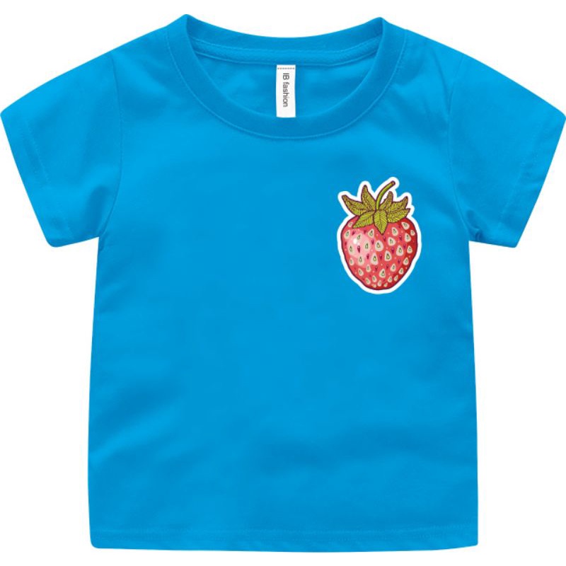 Baju Kaos Anak cewek Strowberry Unisex Atasan Anak Terbaru Baju Oblong Anak Anak