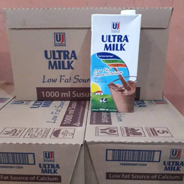 

Susu ultra low fat rasa coklat ukuran 1000 ml/ 1 Lter isi 12 pcs/katon