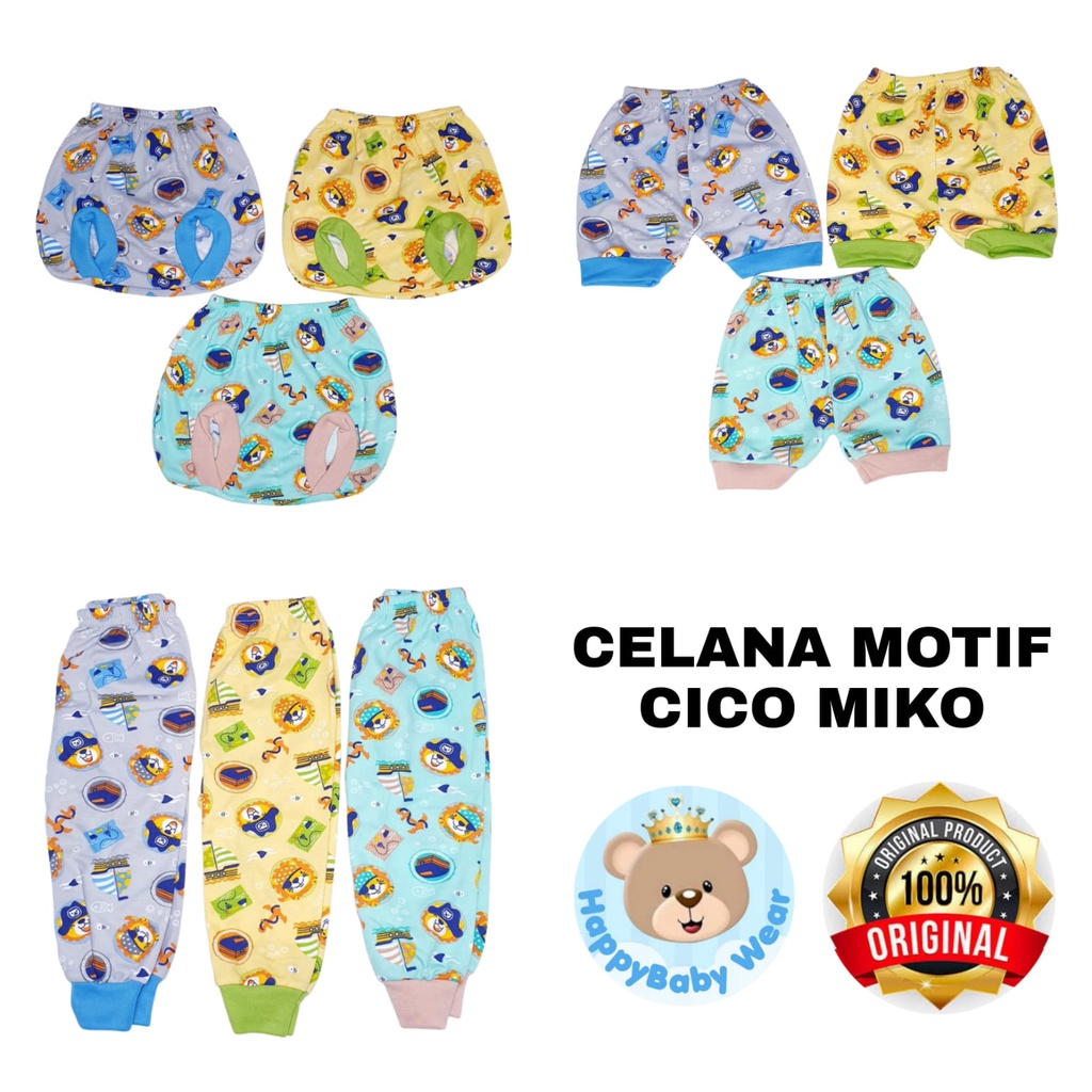 Celana panjang/pendek/pop bayi Cico Miko motif