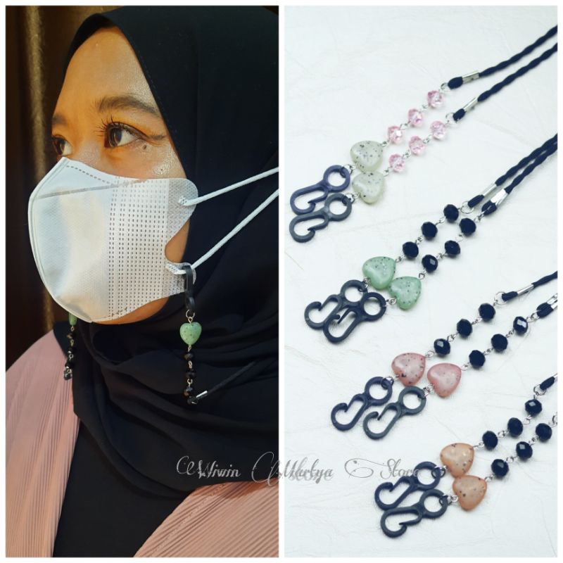 WMS KM 03 KONEKTOR MASKER KOREA BLACK SERIES / STRAP MASKER MUTIARA KOREA