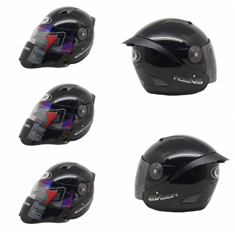 Helm Kyt 2 Vision Black Metalik Paket Ganteng