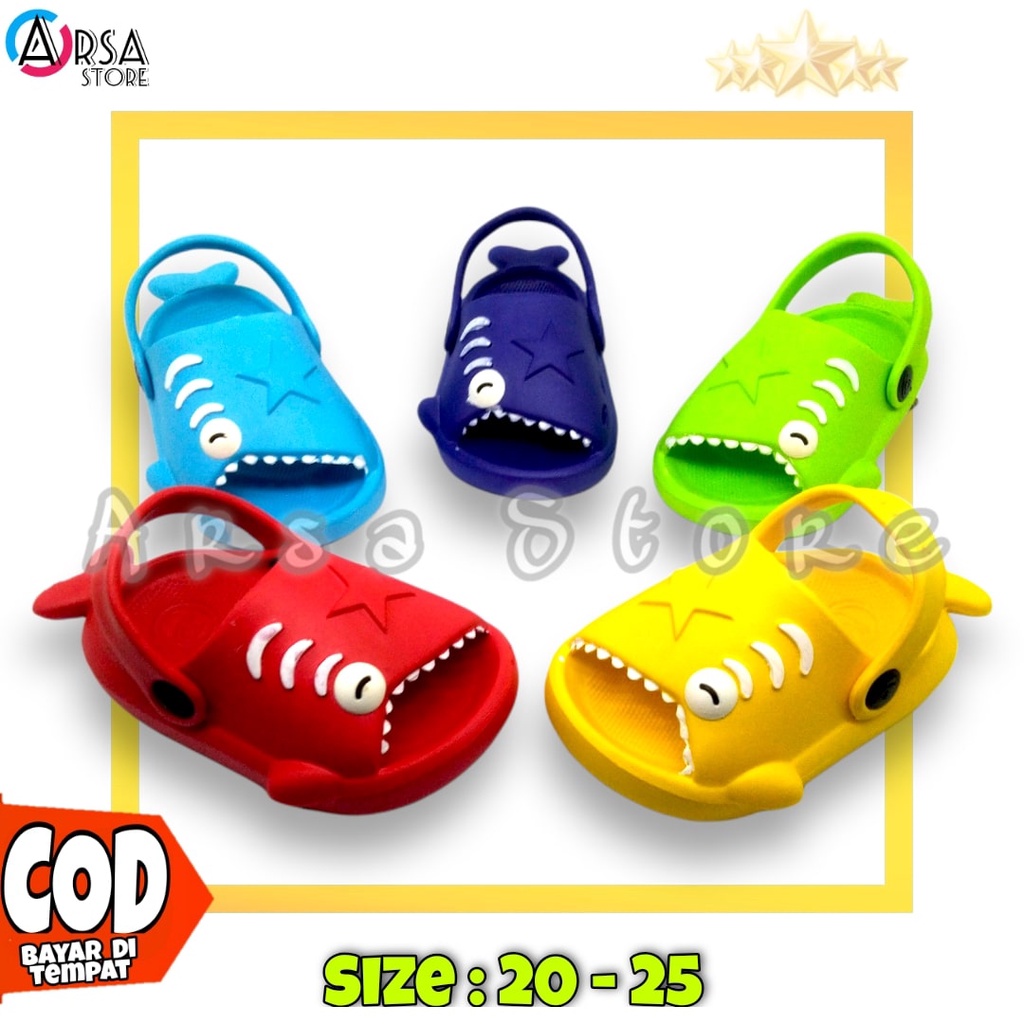 Sendal Anak baby Shark Terbaru / Sandal Baim Anak Laki Perempuan Motif Hiu Umur 1 2 3 Tahun