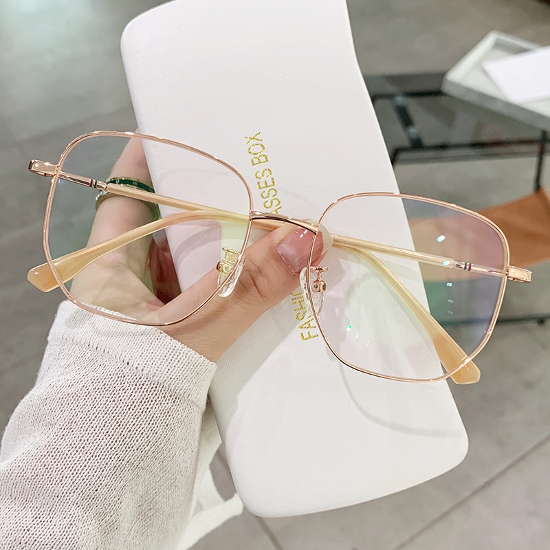 Ready Stock Vintage Metal Eye Glasses for Men and Women Polygonal Large Frame