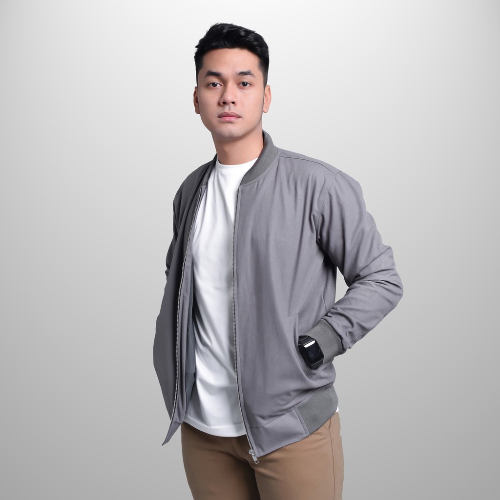 Jaket Canvas Libra Grey Young | Shopee Indonesia