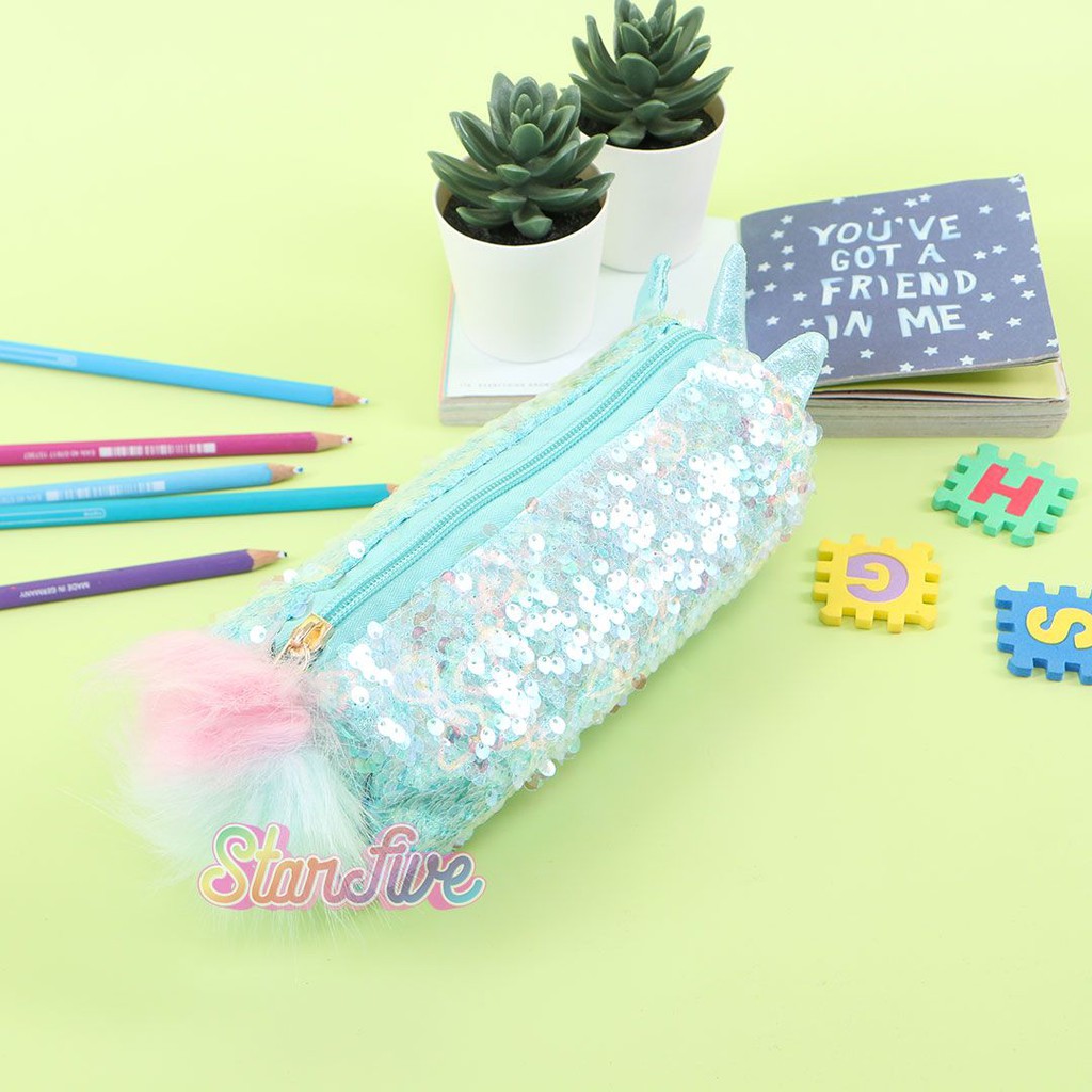 

Tempat Pensil Anak - Sequin Unicorn Starfive - Mint Bow