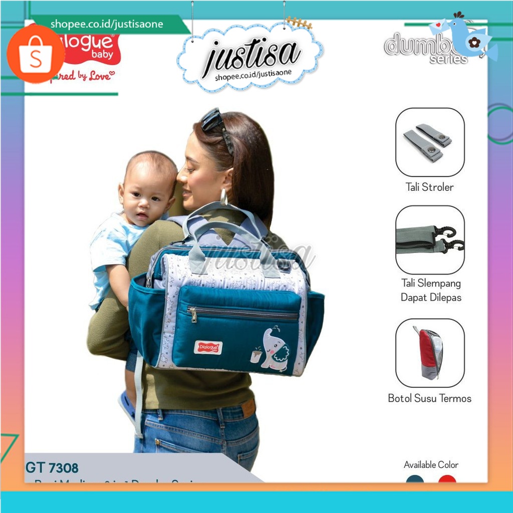 Promo !! Dialogue Baby Tas Bayi Medium 3 in 1 Dumbo Series DGT 7308 - tas besar baby dialogue series dumbo