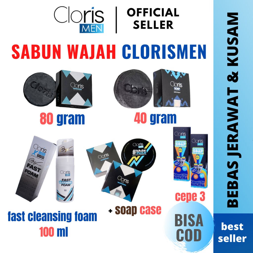 [TERMURAH] CLORIS MEN SOAP | CLORISMEN | CLORIS SOAP | SABUN WAJAH PRIA | CLORIS MEN SOAP 80 GR