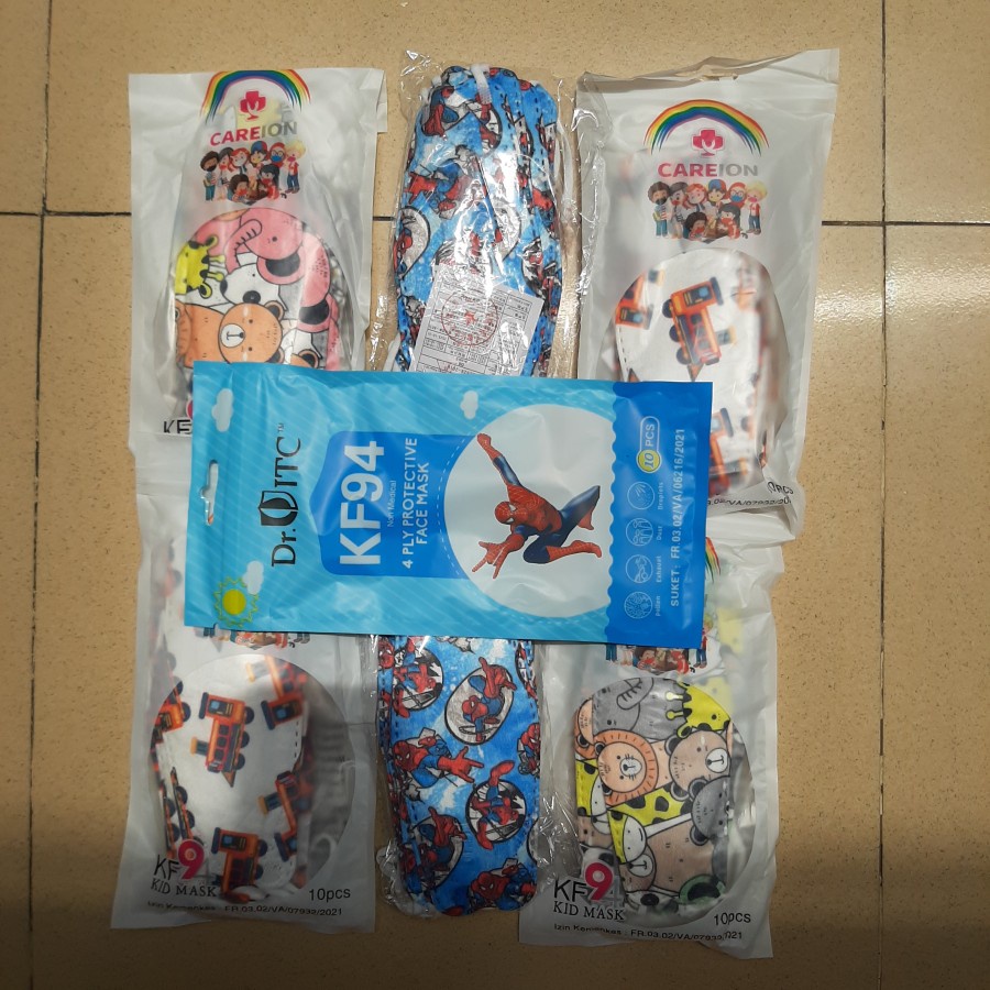 Masker Kf94 Anak Motif Kartun Model Korea 10 Pcs